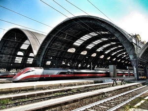 binari, stazione, treno, fili, treni