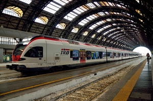 stazione, binari, treno, vagoni, linea, archi, prospettiva