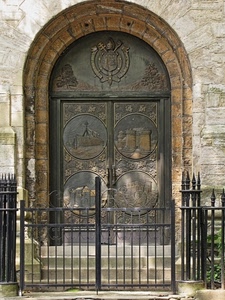 cancello, porta, ferro, portale, arco, stemma, portone, incisioni, cerchi