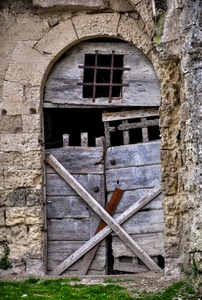 legno, porta, arco, rudere, assi, portone, finestra, grata
