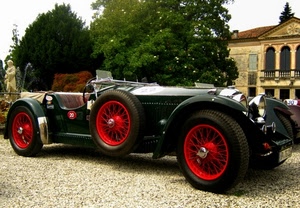 ruote, epoca, rosso, automobile, auto, tre, vintage, storica, rosse, nero, raggi, gomme, alberi