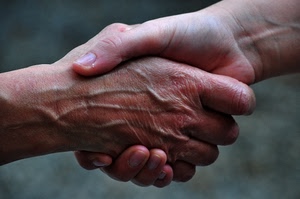 mani, stretta, vene, dita, amicizia, unghie, due, mano