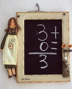 numeri, lavagna, bambola, fiori, cornice, somma, gesso, operazione, addizione, bambolina, muro, tre, scritta, pezza