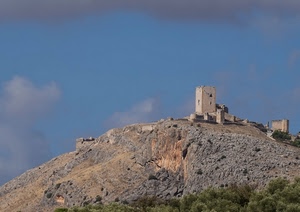 torre, castello, cielo, alberi, nuvole, roccia, montagna, ruderi, collina, monte, verde, mura, rudere