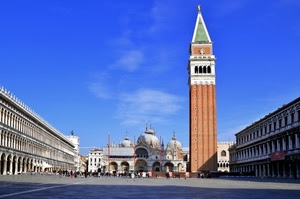 venezia, piazza, campanile, cielo, cupole, chiesa, basilica, archi
