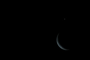 luna, stella, nero, notte, cielo, pianeta, mezzaluna, fetta, spicchio, notturno