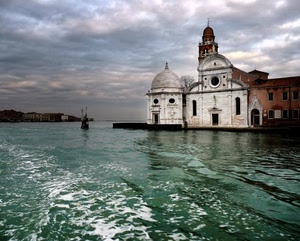 chiesa, mare, cupola, nuvole, campanile, acqua, verde, venezia, facciata, cielo