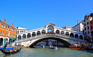 ponte, venezia, canale, gondole, barche, acqua, gondola, rialto, arco