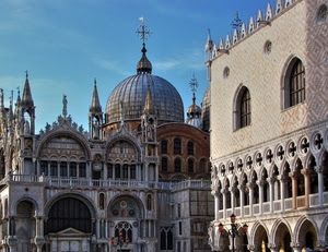 venezia, cupola, chiesa, croce, palazzo, finestre, archi, basilica, colonne, cielo, guglie
