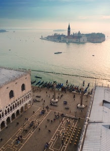 venezia, isola, piazza, panorama, laguna, acqua, gondole