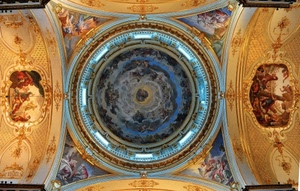cupola, affreschi, chiesa, cerchio, soffitto, dipinti, oro, dipinto