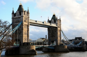 ponte, torri, fiume, londra, tamigi, acqua, cielo