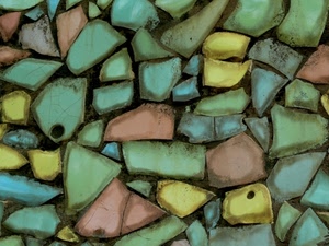 giallo, verde, astratto, colori, mosaico, pietre, fori