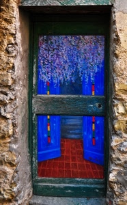porta, blu, legno, pietra, dipinto, disegno, muro, uscio, muri, murales