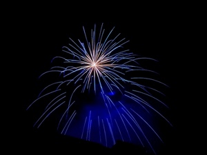 fuochi, blu, notte, artificio, nero, festa, pirotecnici, artificiali, luci, scoppio, bianco