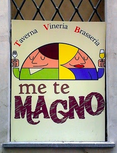 insegna, taverna, scritte, bicchiere, finestra, grata, vineria, disegno, forchetta, scritta, colori