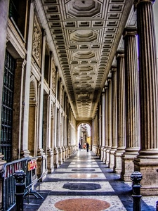 colonne, prospettiva, portico, marmo, pavimento, soffitto, archi, porticato, arco, prospettive