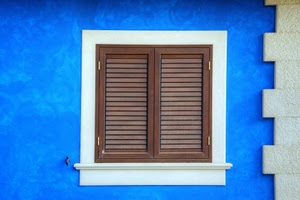 finestra, azzurro, persiane, blu, bianco, muro, parete, quadrato, palazzo, ante