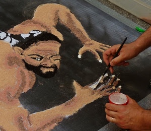 pennello, mani, colori, barba, bianco, disegno, artista, pittura, braccia, dipingere, uomo, arte, pavimento, occhio, anello, strada, colore, dipinto, dita, vera, barattolo, fede, viso