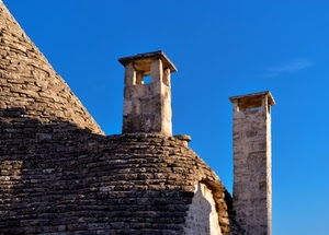 cielo, trullo, comignoli, tetto, due, pietre, sassi