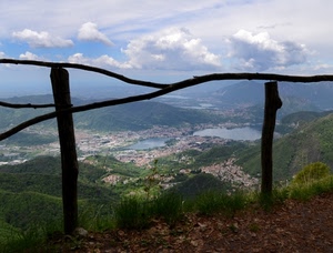 panorama, nuvole, laghi, steccato, staccionata, lago, montagna, paesi, cielo