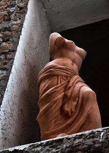statua, finestra, donna, seni, seno, marrone, pietra, rosa, nudo