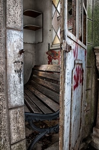 porta, panchina, legno, rudere, sgabuzzino, mensola, finestra, muro, ferro