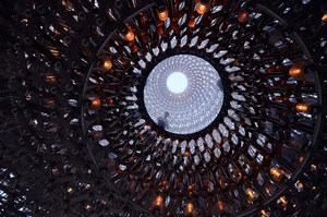luci, cupola, cerchio, bambino, expo, spirale, lampadine, padiglione, prospettiva, cerchi