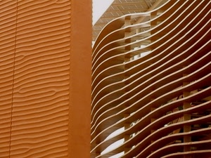 curve, geometrie, legno, expo, palazzo, linee, onde, architettura