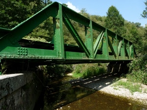 verde, ponte, ferro, fiume, acqua, alberi, torrente, ferroviario