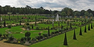verde, fontana, aiuole, alberi, prato, giardino, parco, piante