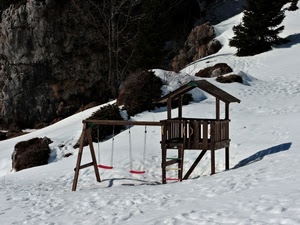 neve, altalena, giochi, montagna, bianco, altalene, inverno, rocce, rosso, legno, alberi