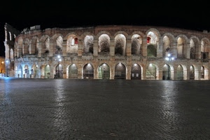 arena, piazza, luci, notte, archi, verona, notturno, monumento, colosseo, anfiteatro