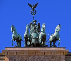 cavalli, monumento, aquila, quattro, statue, biga, angelo, ali, vittoria, cielo, statua