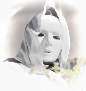 maschera, bianco, occhi, velo, fiori, mistero, volto, cappuccio, carnevale, sfocato, viso, ombra