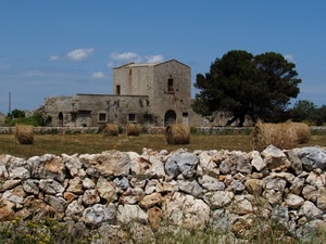 pietre, cielo, albero, muretto, cascina, alberi, paglia, balle, muro, azzurro, campagna, sassi, covoni, finestre, campo, secco, casa, verde, fieno