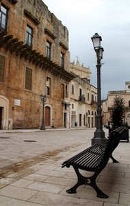 panchina, lampione, strada, piazza, case, lampioni, via, finestre