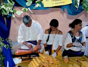 panini, prosciutto, cibo, tre, coltello, sagra, fette, bancarella, pacchetti