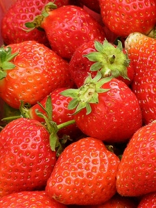 fragole, rosso, verde, frutta, rosse, cibo, macro, frutti, frutto